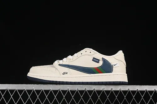 All categories Air Jordan Jordan series basketball shoes Air Jordan 1 Low High-end customized low-top sneakers Travis Scott x Fragment Design x Air Jordan 1 Low OG SP AJ1 Joe 1 Gucci joint green and red striped hook low-top cultural casual sneakers XS2024-027